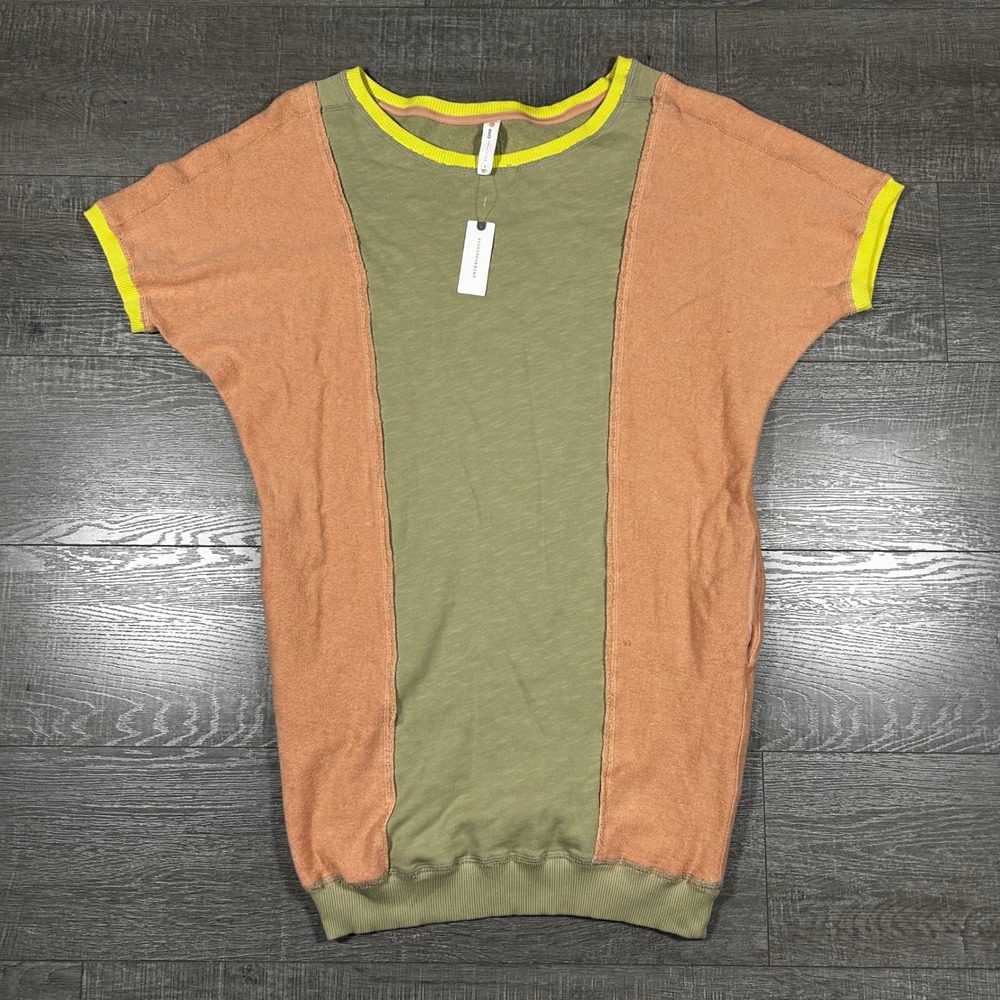 Daily Practice Anthropologie Color Block Dolman Sleeve Tunic Top NWT S‎